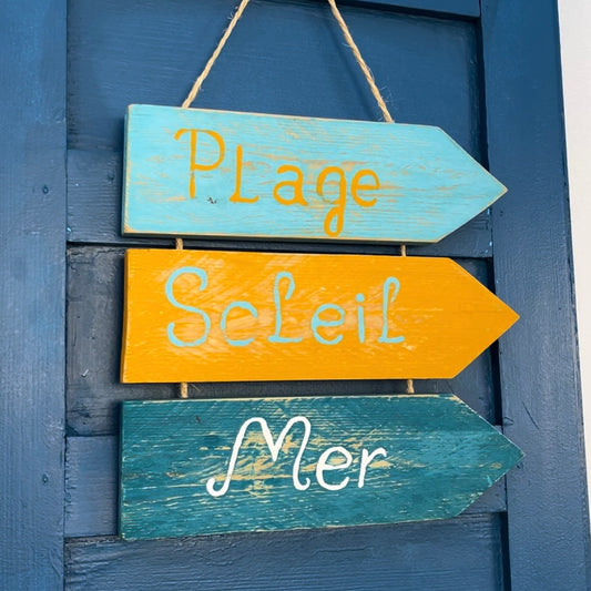 Panneau Déco "Plage, Soleil, Mer"